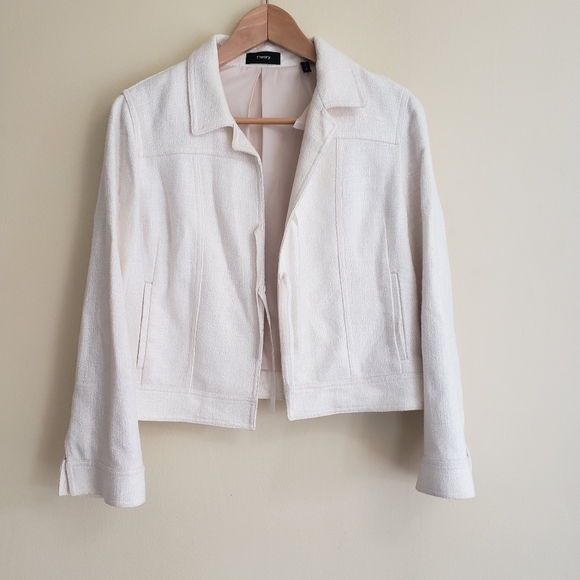 Theory Women's Cream Jacket Size: M - Picture 2 of 11